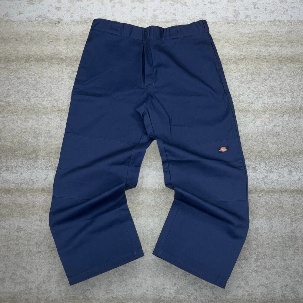 Vintage Y2K Dickies Khakis Pants 38x30 Loose Fit Navy Blue Flat Front Essential - Picture 2 of 4